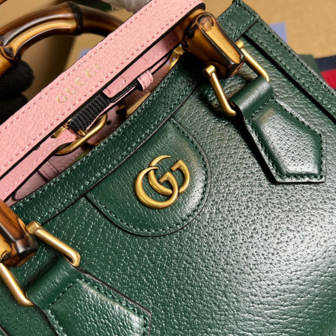 gg Diana Mini Tote Bag Green For Women, Women&#8217;s Bags 7.9in/20cm gg ‎702732 U3ZDT 3670