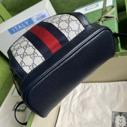 gg Ophidia gg Small Backpack Beige And Blue gg Supreme Canvas For Women 11.5in/29cm Beige