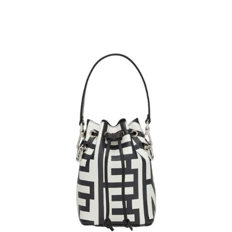 FD MON TRESOR BUCKET BAG BLACK WHITE 18CM