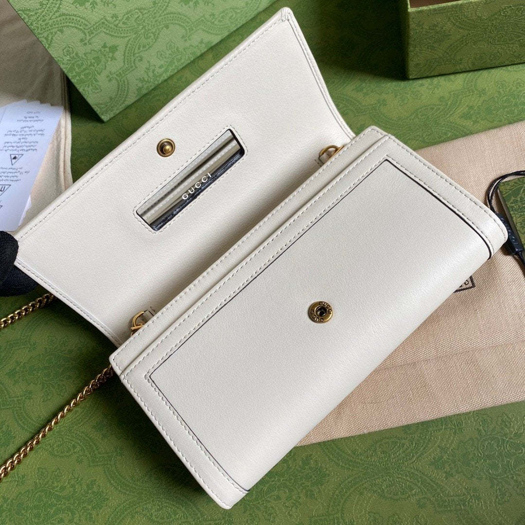 gg Diana Chain Wallet With Bamboo White For Women, Women’s Bags 7.4in/19cm gg 658243 17Q0T 9022