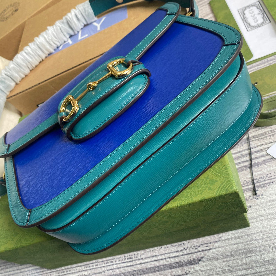 gg Horsebit 1955 Shoulder Bag Blue For Women, Women’s Bags 9.8in/25cm gg