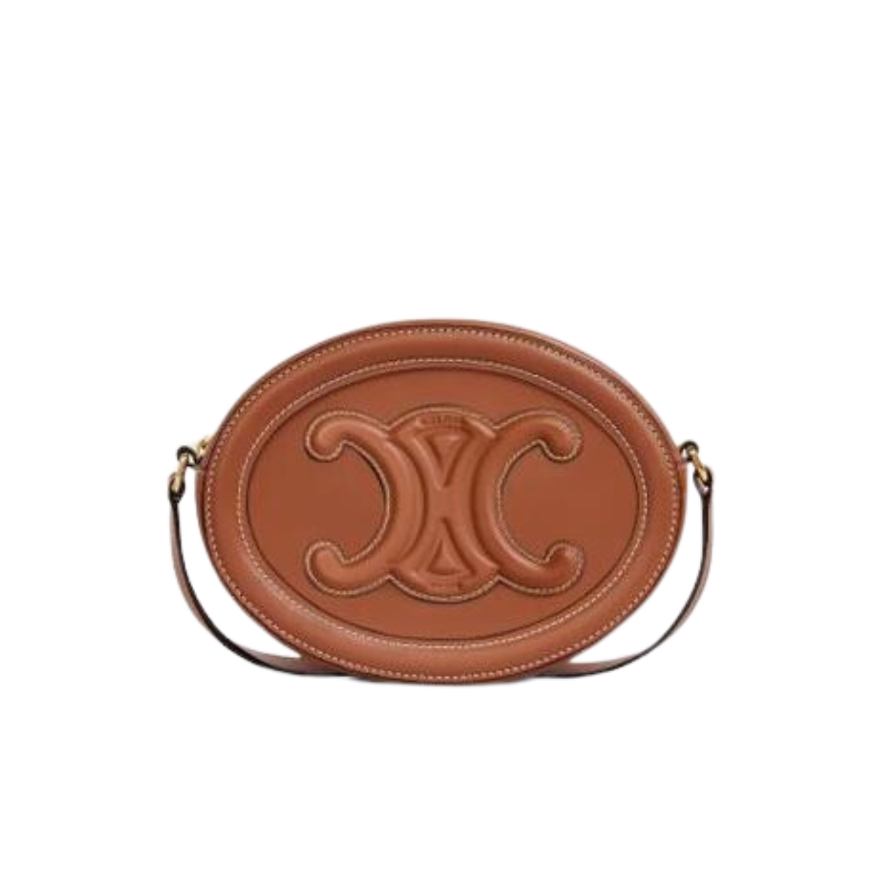 CE CROSSBODY OVAL PURSE CUIR TRIOMPHE IN SMOOTH CALFSKIN TAN 10I703DPQ04LU