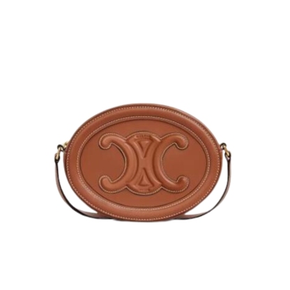 CE CROSSBODY OVAL PURSE CUIR TRIOMPHE IN SMOOTH CALFSKIN TAN 10I703DPQ04LU