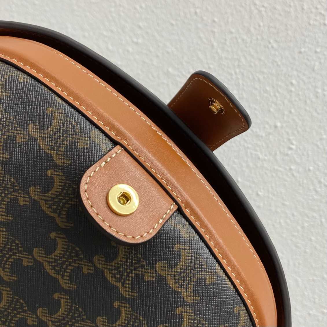 CE POUCH IN TRIOMPHE CANVAS AND CALFSKIN TAN 10J772EGL04LU
