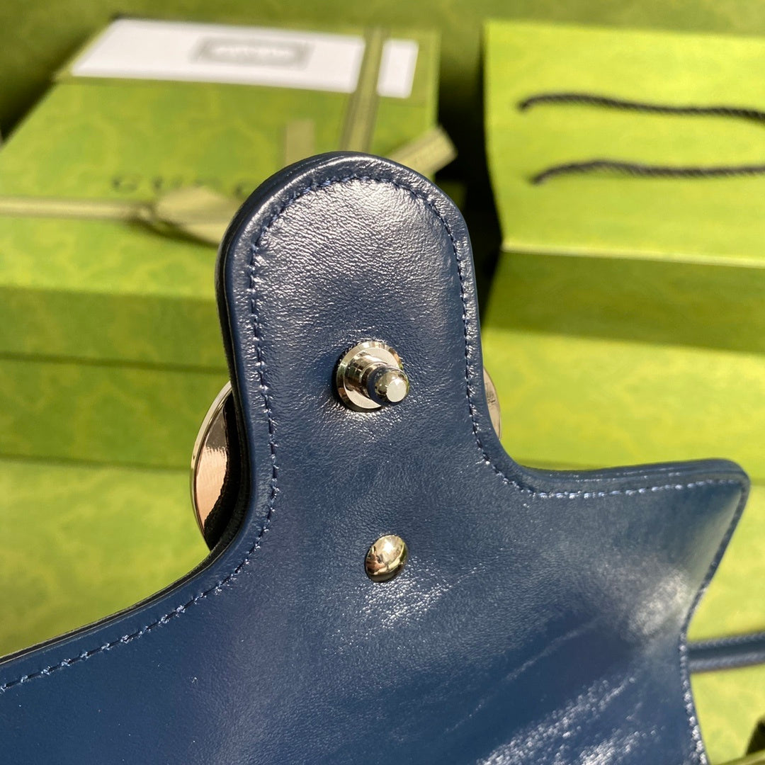 gg Marmont Mini Top Handle Bag In Pink And Blue gg Canvas For Women 8.3in/21cm gg