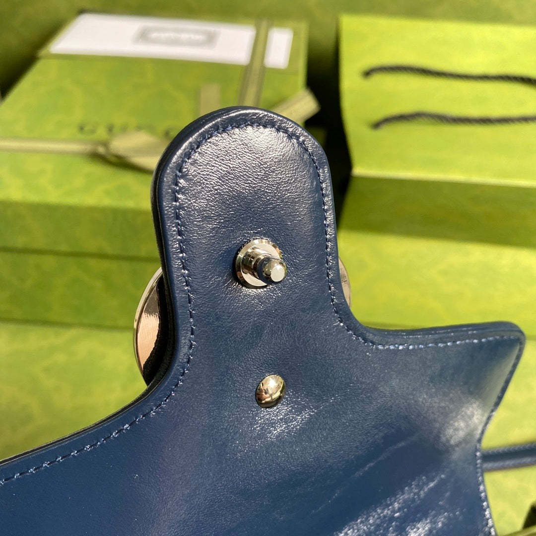 gg Marmont Mini Top Handle Bag In Pink And Blue gg Canvas For Women 8.3in/21cm gg