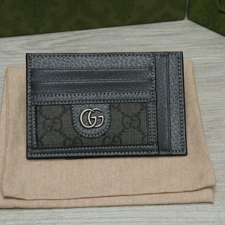GG OPHIDIA CARD CASEGREY AND BLACK 11CM 732018 UULBN 1244