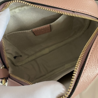 GG SOHO SMALL LEATHER DISCO BAG PINK 308364 A7M0G