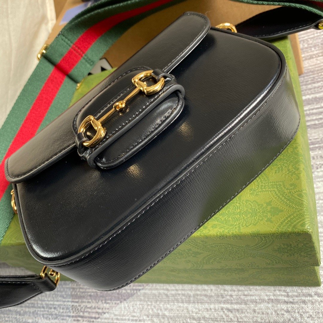 gg Horsebit 1955 Mini Bag Black For Women, Women&#8217;s Bags 8in/21cm gg 658574 18YSG 1060