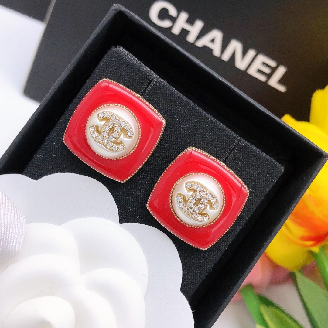 CC CC EARRINGS RED
