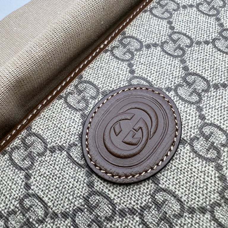 GG ZIP AROUND WALLET WITH INTERLOCKING 19CM BROWN E673003 92TCG 8563