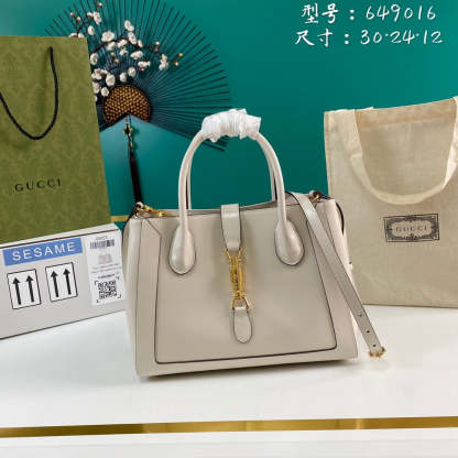 gg Jackie 1961 Medium Tote Bag White For Women 12in/30cm 649016 0YK0G 9022