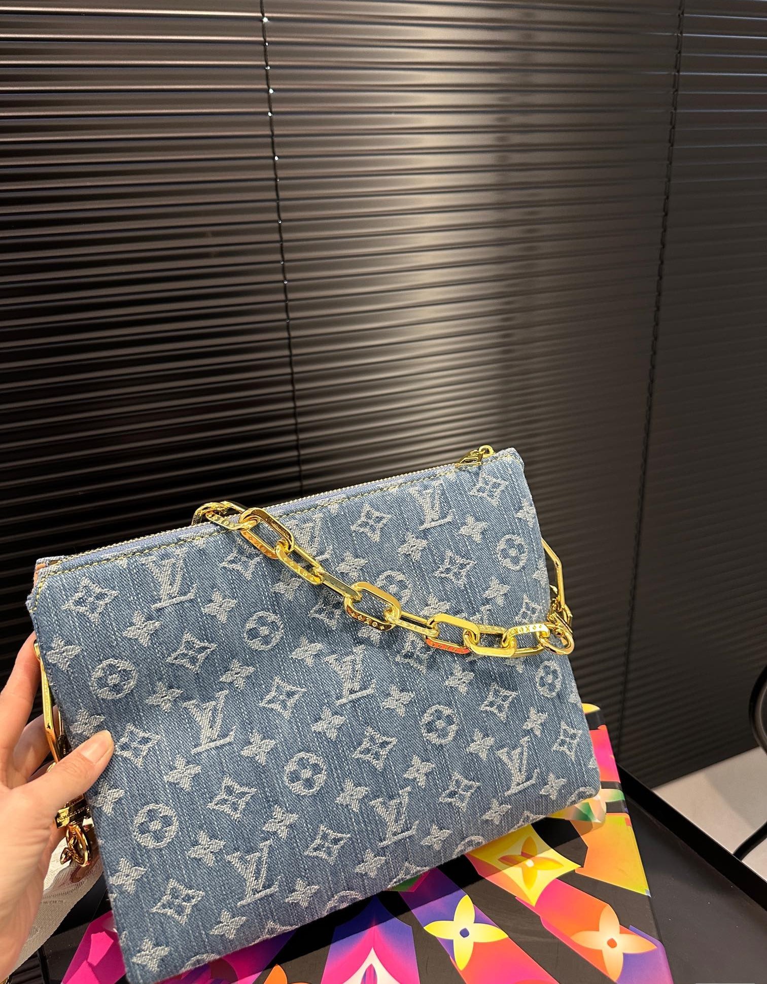 LV COUSSIN PM BAG DENIM BLUE 26CM M24564