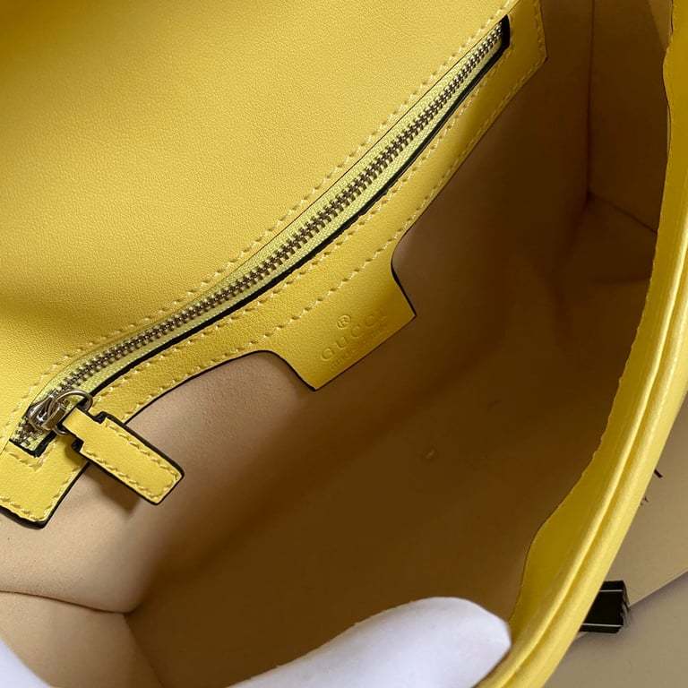 GG MARMONT MATELASSE SHOULDER BAG LIGHT YELLOW 26CM