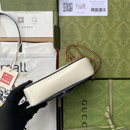 gg Marmont Super Mini Bag White For Women 6in/16cm gg