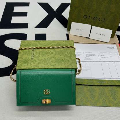 gg Diana Mini Bag With Bamboo Green For Women, Women’s Bags 7.5in/19cm gg ‎696817 DJ20T 3120