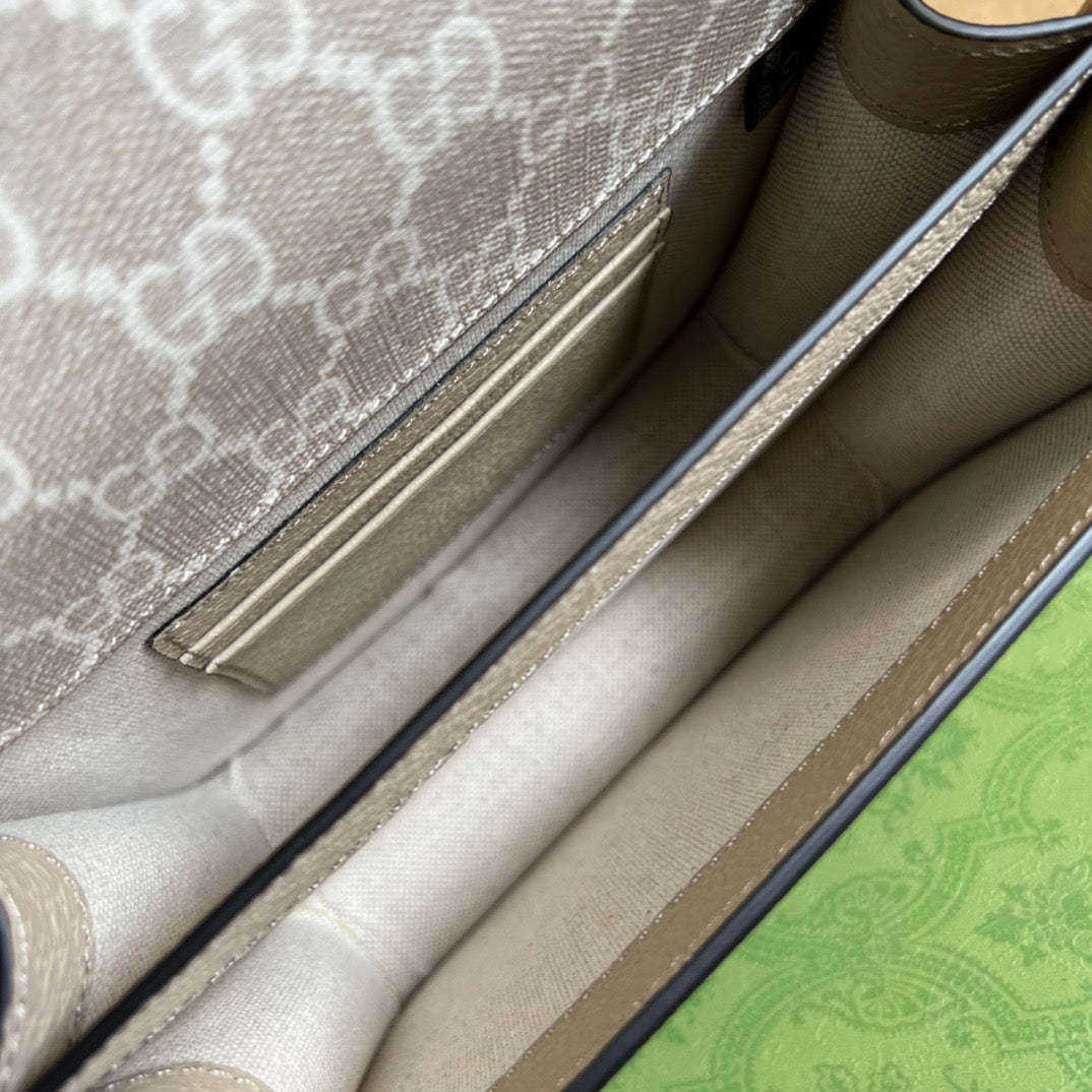 gg Mini Shoulder Bag With Interlocking G Beige For Women, Women’s Bags 7.9in/20cm gg ‎671620 UULBT 9683