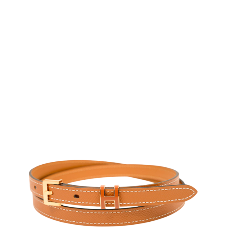 HM LEATHER  BELTS POP H BROWN 15MM