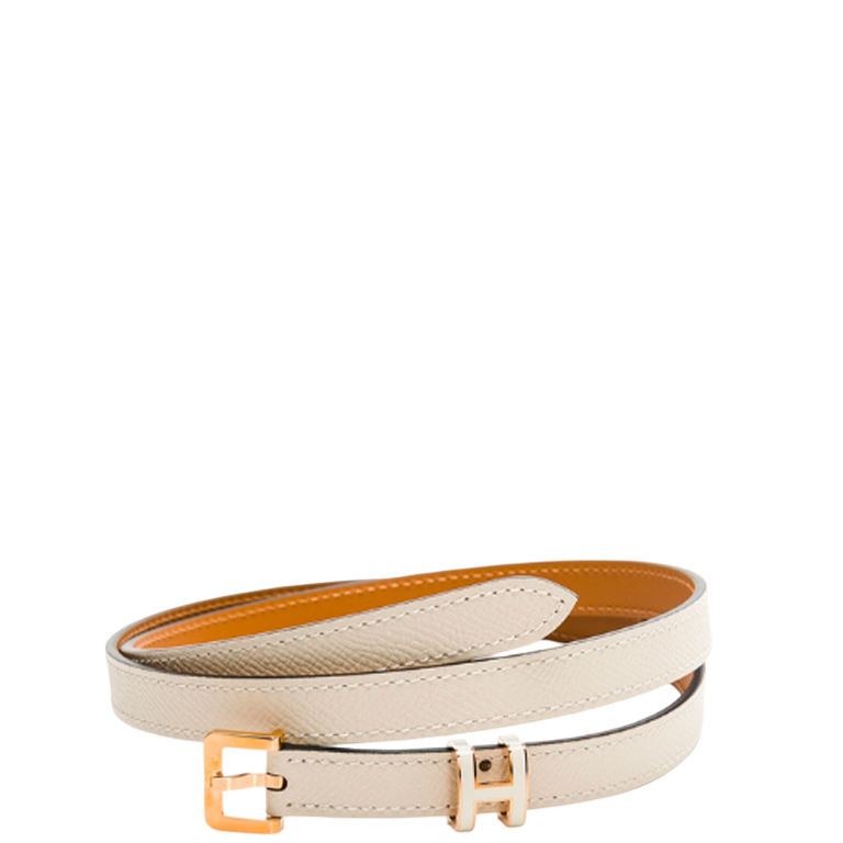 HM LEATHER  BELTS POP H WHITE 15MM