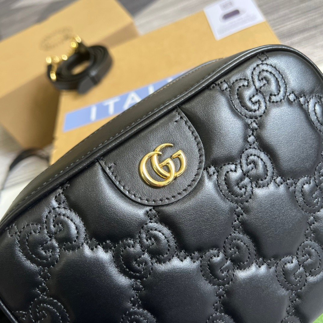 gg Matelasse Shoulder Bag Black For Women, Women&#8217;s Bags 8.5in/22cm gg 702234 UM8HG 1046