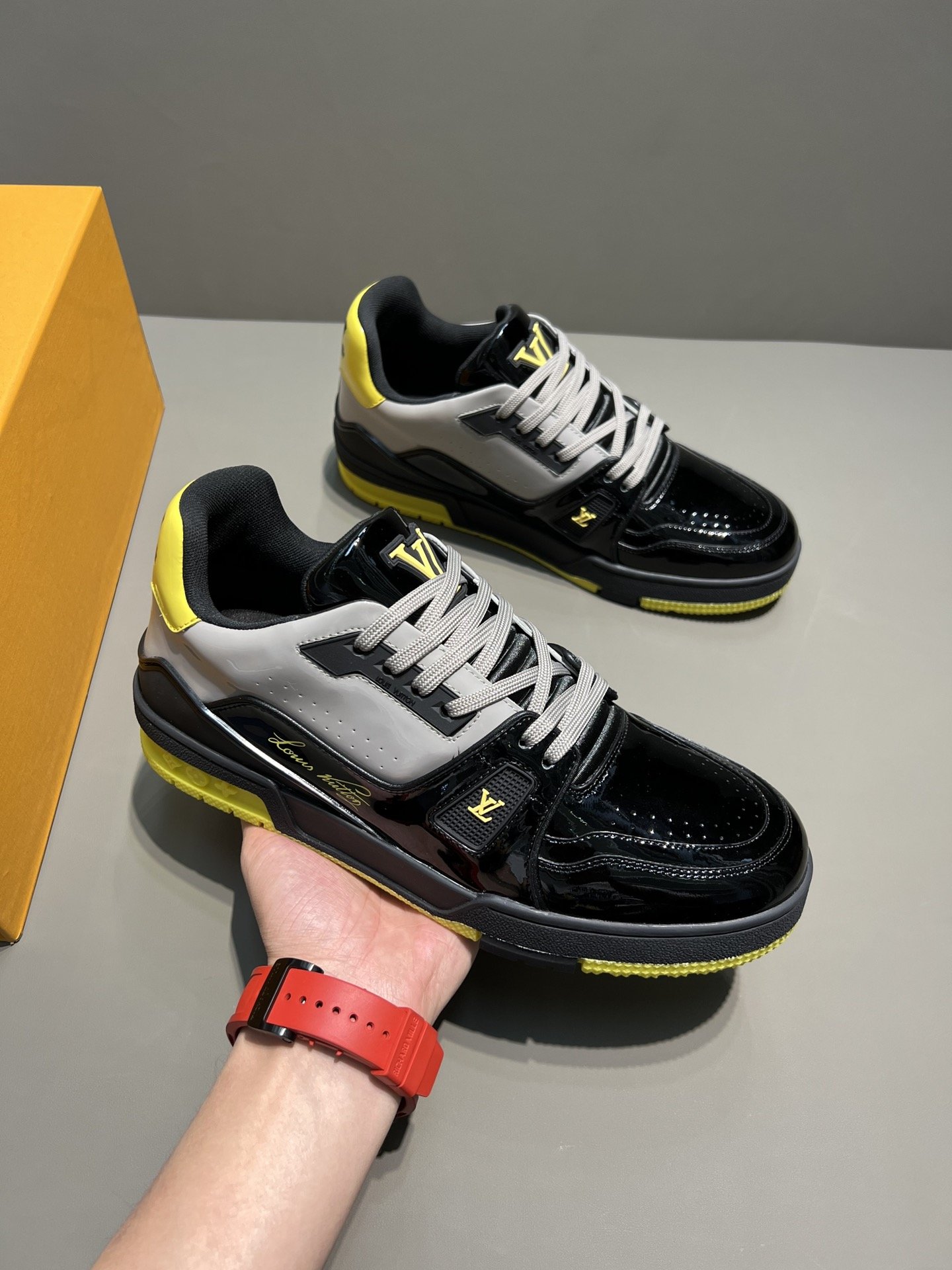 LUV TRAINER SNEAKER PATENT CANVAS BLACK VIRGIL ABLOH