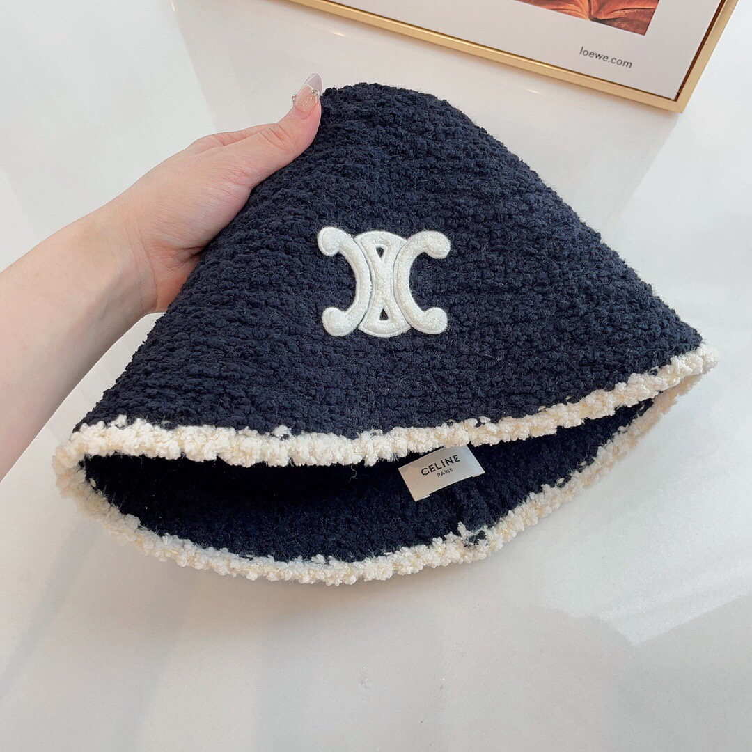 CL FLEECE WOOL BUCKET HAT DENIM BLUE