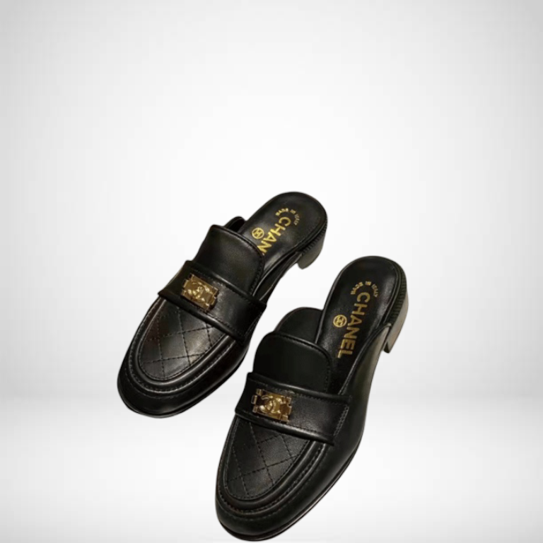 SANDAL CHL CASUAL PAIN LAETHER BLACK ELEGANT MULES SANDALS