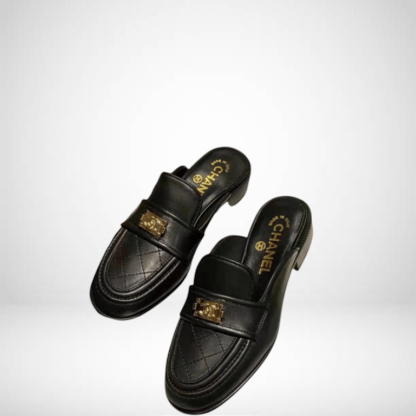 SANDAL CHL CASUAL PAIN LAETHER BLACK ELEGANT MULES SANDALS