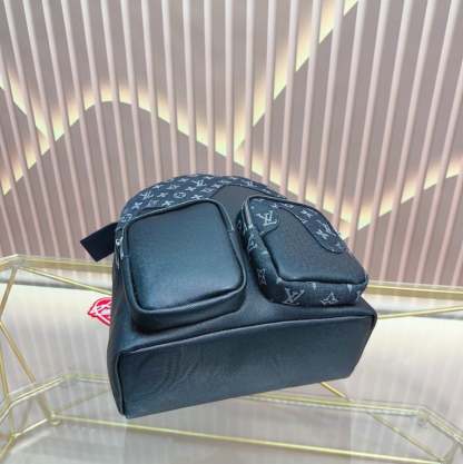 LUV BACKPACK MULTIPOCKET BLACK MONOGRAM DENIM AND TAURILLON LEATHER 42CM M45973