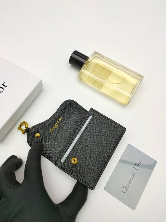 dir SADDLE FLAP CARD HOLDER BLACK GOATSKIN S5611CCEH_M900