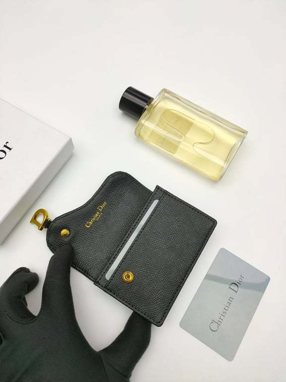 dir SADDLE FLAP CARD HOLDER BLACK GOATSKIN S5611CCEH_M900