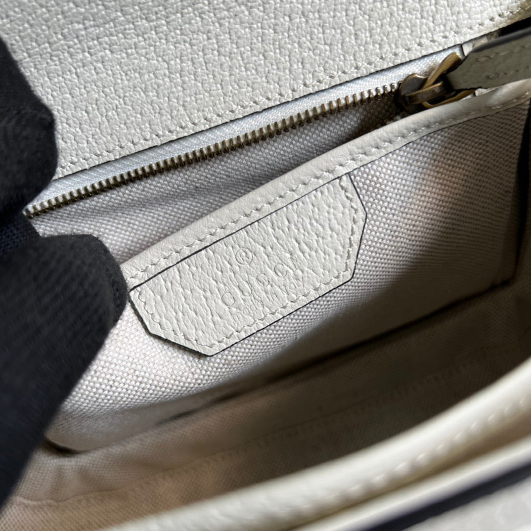 gg Bamboo 1947 Medium  Top Handle Bag White For Women, Women’s Bags 10.2in/26cm gg