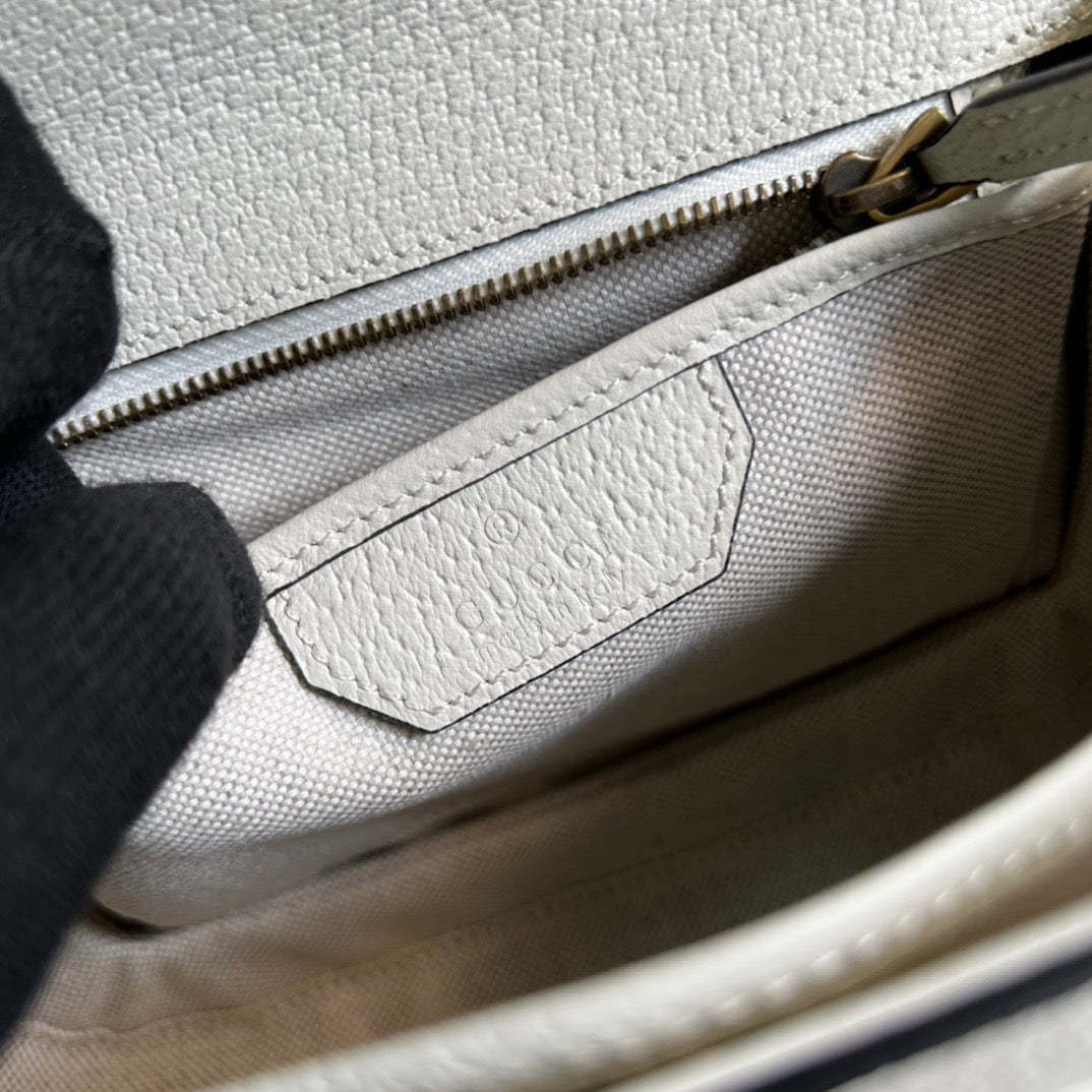 gg Bamboo 1947 Medium  Top Handle Bag White For Women, Women’s Bags 10.2in/26cm gg