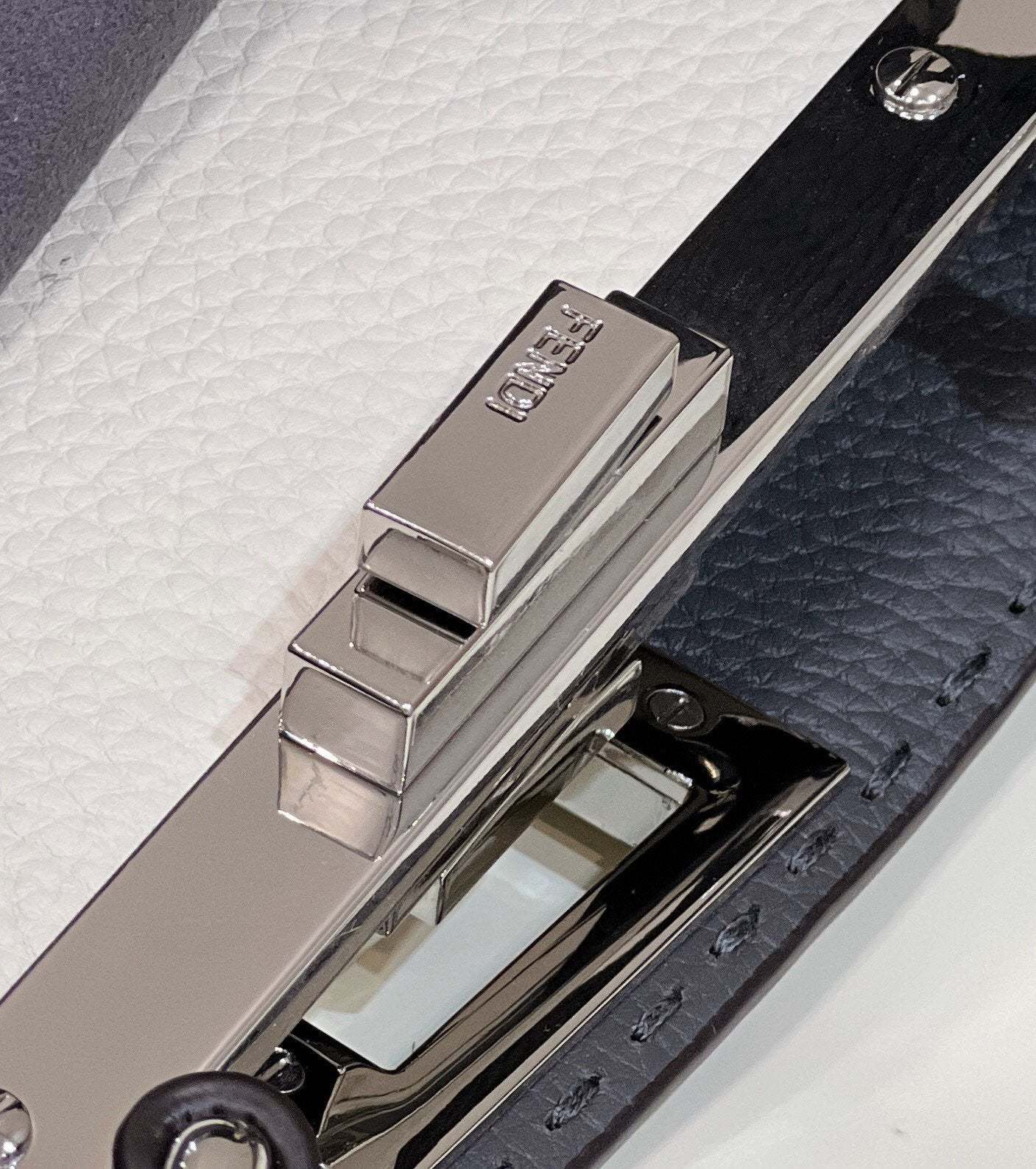 FI Peekaboo ISeeU Medium White For Women, Women’s Handbags, Shoulder Bags 13.1in/33.5cm FF