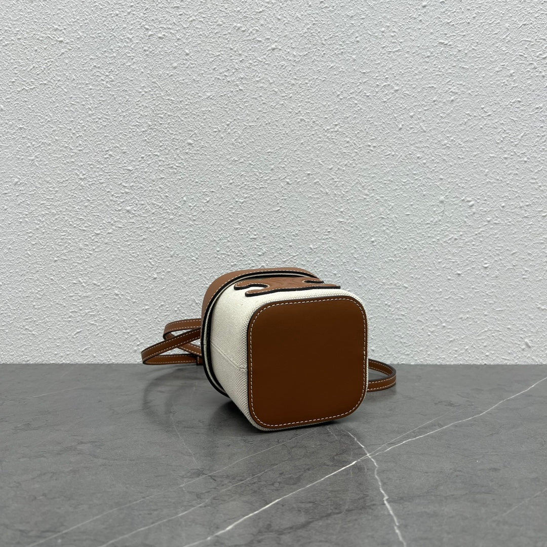 CE Small Box Cuir Triomphe In Textile Natural / Tan For Women 4in/11cm 