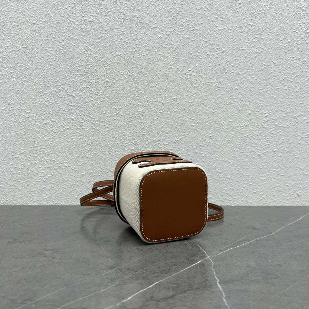 CE Small Box Cuir Triomphe In Textile Natural / Tan For Women 4in/11cm 