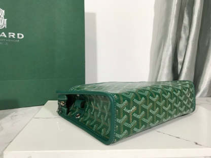 Goyard Jouvence Toiletry Bag Green PVC Fabric With Cowhide