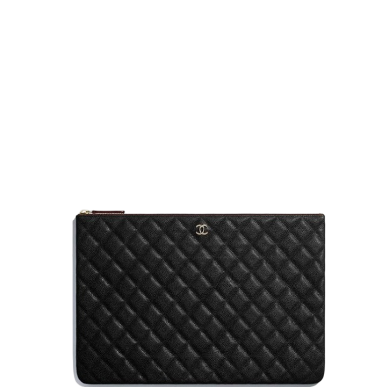CHL POUCH CLASSIC BLACK LEATHER CLUTCH A82545