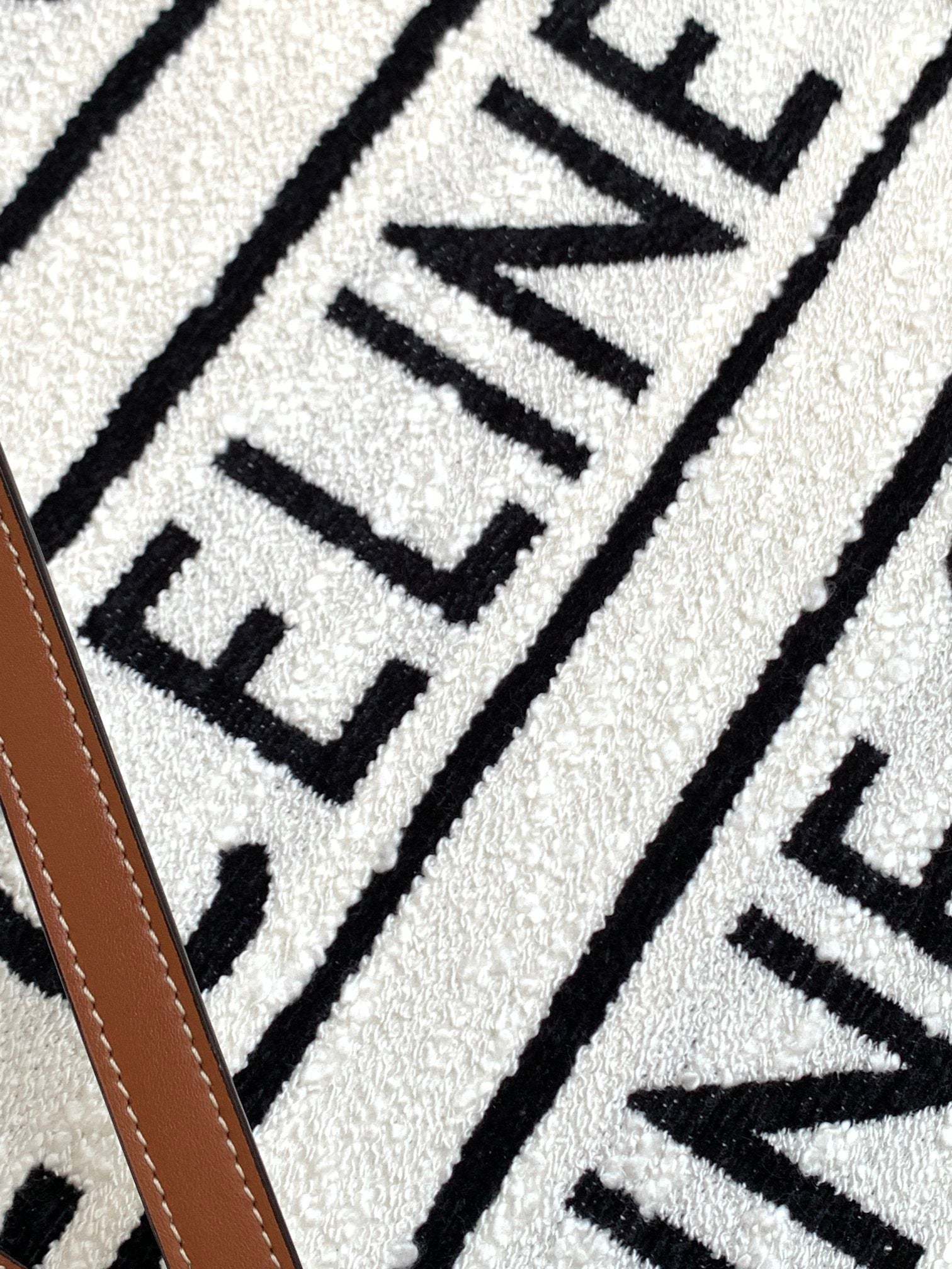 CE Small Vertical Cabas CE In Textile With CE All-Over White / Black For Women 13in/32cm 192082EFY.01WB