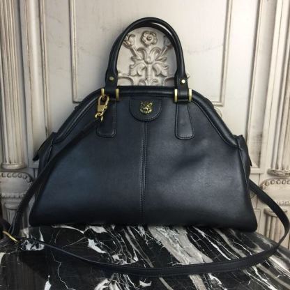 gg Re(Belle) Large Top Handle Bag Black For Women 15.75in/40cm gg