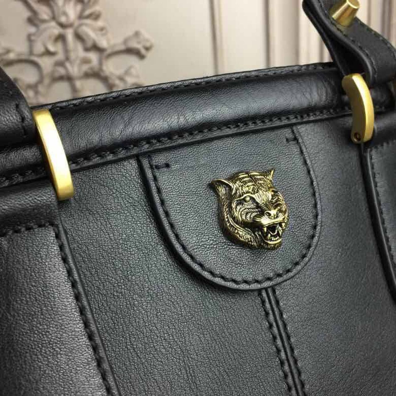 gg Re(Belle) Large Top Handle Bag Black For Women 15.75in/40cm gg