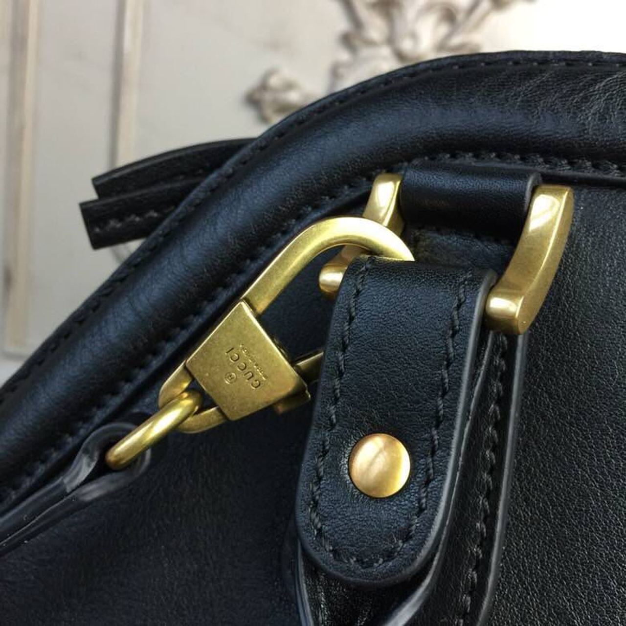 gg Re(Belle) Large Top Handle Bag Black For Women 15.75in/40cm gg