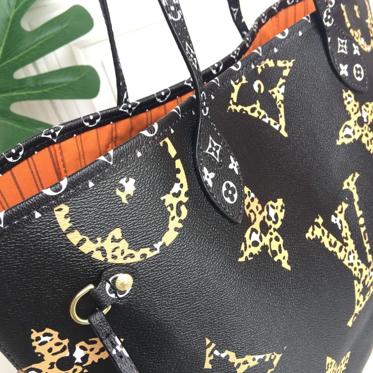 LUV NEVERFULL MM MONOGRAM GIANT JUNGLE BLACK CARAMEL