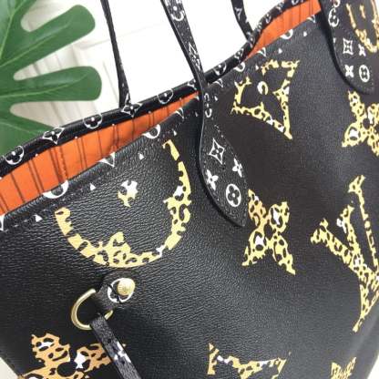 LUV NEVERFULL MM MONOGRAM GIANT JUNGLE BLACK CARAMEL