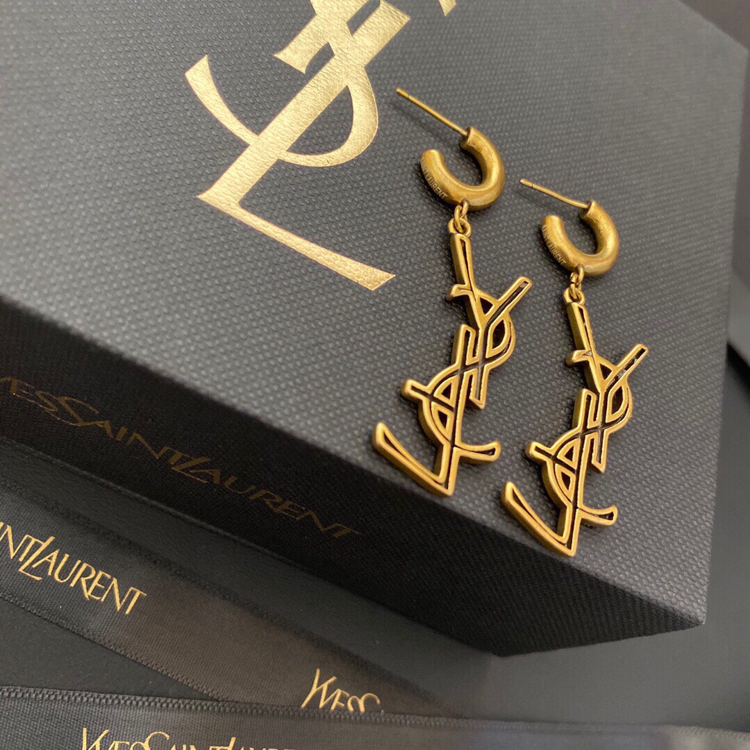 SAINT LAURENT GOLD EARRINGS