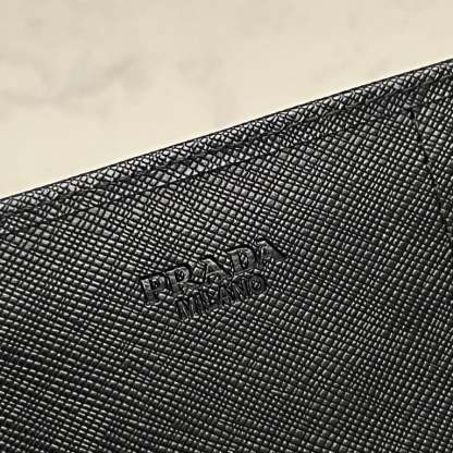 PR SAFFIANO LUX LEATHER FLAP CONTINENTAL BLACK WALLET 19CM