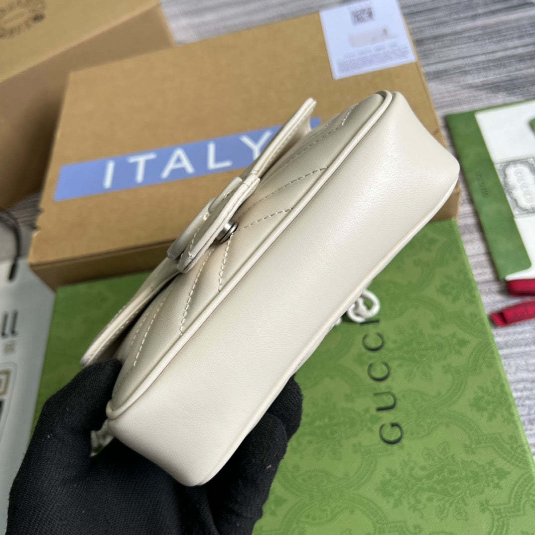 gg Marmont Super Mini Bag White For Women, Women’s Bags 6.2in/17cm gg