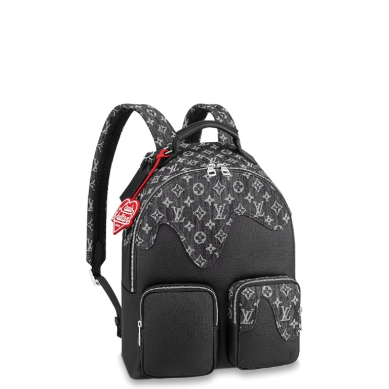 LUV BACKPACK MULTIPOCKET BLACK MONOGRAM DENIM AND TAURILLON LEATHER 42CM M45973