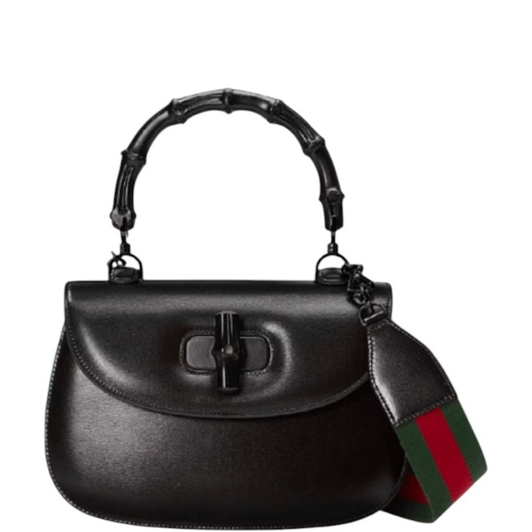 GG BAMBOO 1947 SMALL TOP HANDLE BLACK BAG 21CM