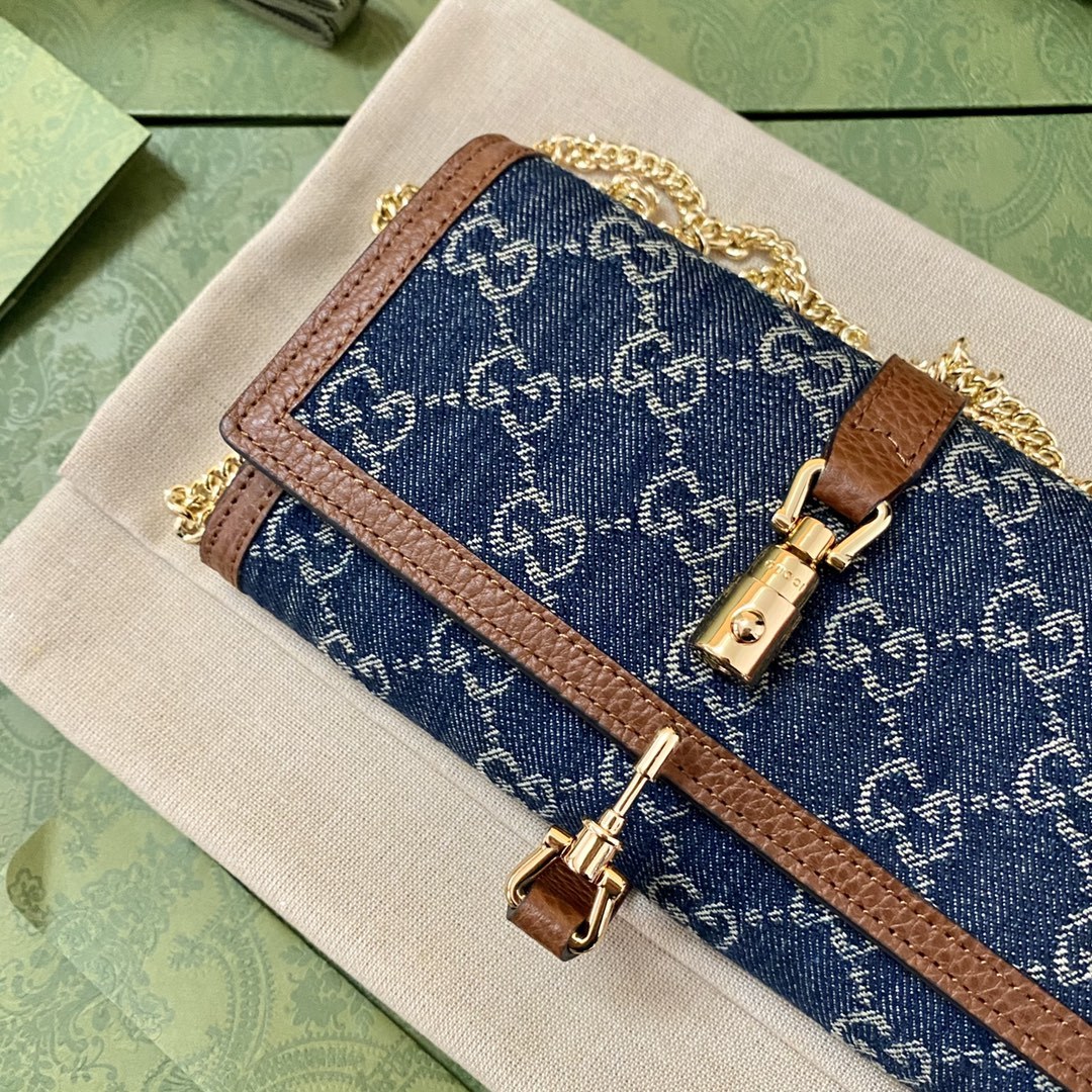 gg Jackie 1961 Chain Long Wallets For Women, Women’s Wallets 19cm/7.5in gg